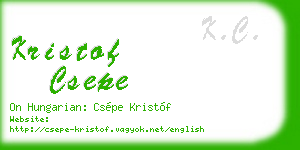 kristof csepe business card